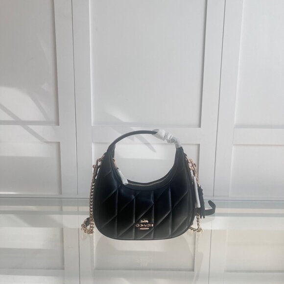 COACH Women's New Crescent-Shaped Bag with Round Ring Chain Shoulder/Crossbody S - Picture 1 of 9